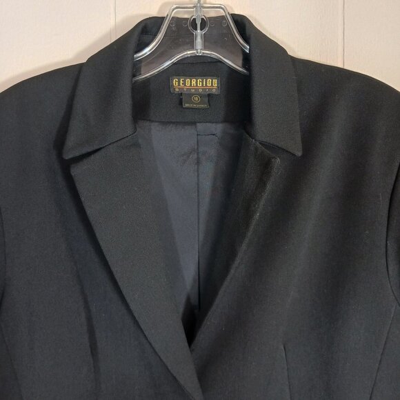 Georgiou Studio Black Long Jacket, Size 10 - Picture 2 of 9
